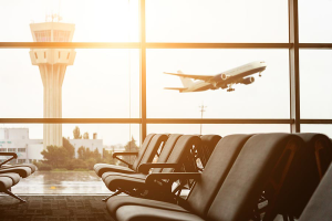 viewing an plain at lax airport window